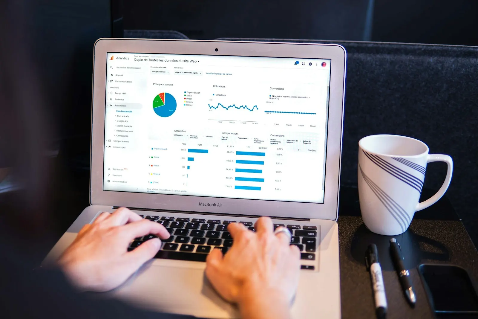 Analyst working on a business intelligence dashboard